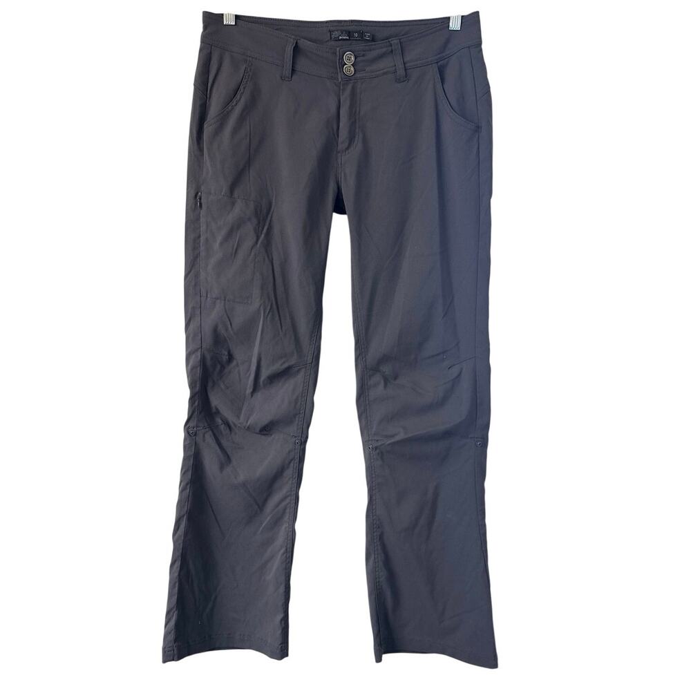 PrAna Women's Halle Convertible Hiking Pants Nylon Stretch Charcoal Gray Size 10